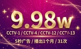 央视广告组合套播（9.98w）央视旗舰频道超高性价比